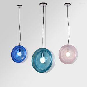 Lámparas colgantes Nordic Europa Led Iron Kitchen Bar de comedor Lustre Luster Pendente Hang Lamp de anillo