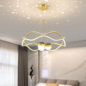 Lámparas colgantes, luces de moda nórdica, sala de estar, fondo estrellado, candelabro de comedor Simple, iluminación cálida para dormitorio, colgante de luz