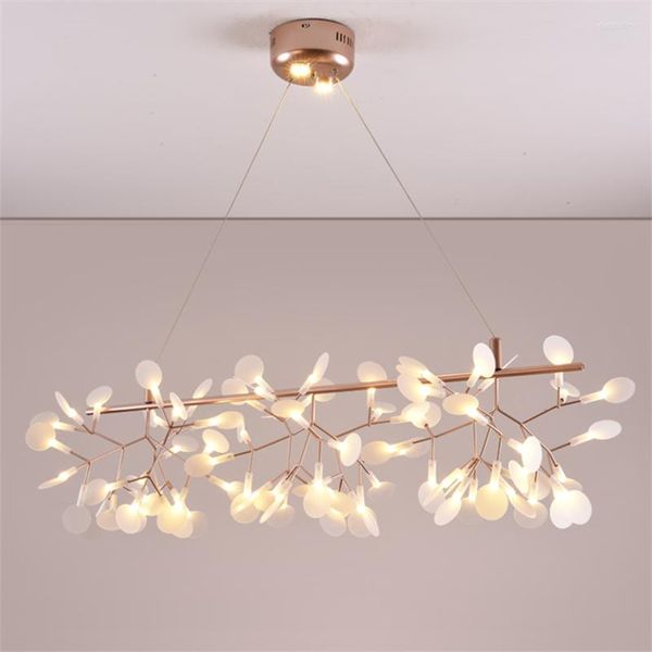 Lámparas colgantes Nordic Firefly Long Chandelier LED para apartamento Comedor Sala de estar Árbol Rama Arte Diseño Personalidad Luz colgante