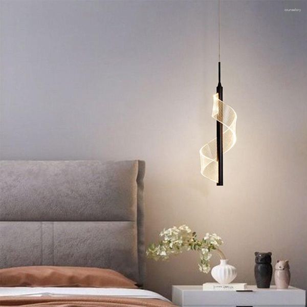 Lámparas colgantes Geometría nórdica Luz colgante Lámpara de estilo moderno Luces negras Dormitorio Cabecera