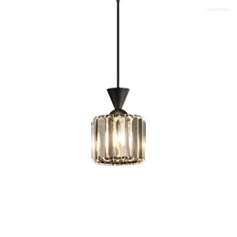 Lámparas colgantes, luz de cristal nórdica, cristal de lujo, candelabro pequeño Simple, sala de estar, dormitorio, estudio, pasillo, muebles, iluminación