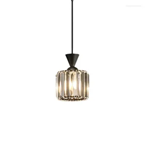 Lampes suspendues nordique verre lumière luxe cristal Simple petit lustre salon chambre étude couloir meubles éclairage