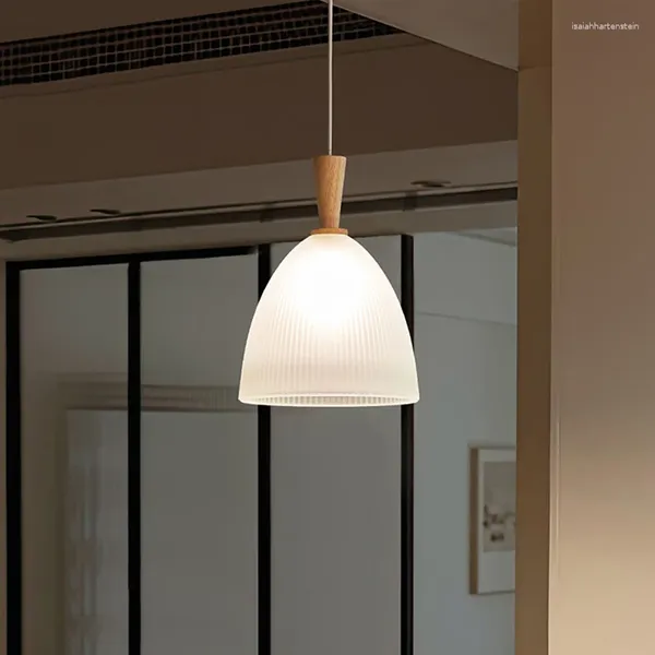 Lampes suspendues Nordic Glass Log Wind LED pour salon salle à manger chambre chevet plafond lustres décor luminaire