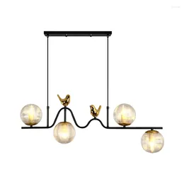 Lampes suspendues Nordic Golden Bird Lights Salle à manger Moderne Salon Chambre Cuisine Café Étude Verre Déco Éclairage