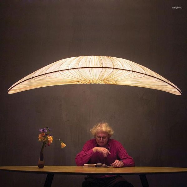 Lampes suspendues décor à la maison nordique minimalisme personnalité lumières en tissu marin El maison de campagne Loft Wabi Sabi lumière