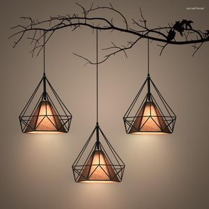 Hanglampen Nordic Iron Art Diamond Pyramid Light Bar Restaurant Eetkamer Droplight E27