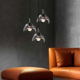 Lampes suspendues Nordic K9 Cristal pour lustre de chevet postmoderne salle à manger bar chambre fond mur luxe cuivre noir lumière