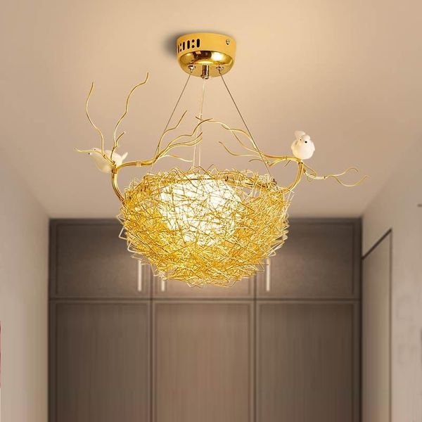 Lampes suspendues lampe nordique nid d'oiseau luminaires personnalité salle à manger suspendus lumière moderne mode chambre lampes pendentif