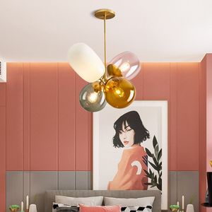 Hanglampen Noordelijke lamp kleurrijke ballonglazen lichte led mooie slaapkamer eetkamer decor kinderen kind plafond lampleer