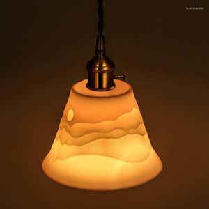Lampes suspendues nordique Led cristal éclairage industriel lustres plafond îlot de cuisine déco Maison marocain décor Vintage ampoule lampe