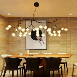 Lámparas colgantes Nordic LED Glass Light Comedor Accesorios de cocina Lámpara Romántica Firefly Hanging Avize Lustre Lighting