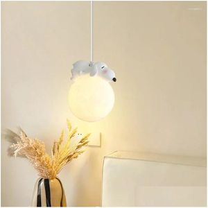 Lampes suspendues Lampe LED nordique Enfant Chambre Chevet Salon Salle à manger Allée Étude Lustre Intérieur Décor À La Maison Luminaire Suspendu Goutte Dh6Vy