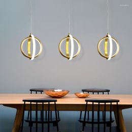 Lampes suspendues lampe à LED nordique pour chambre moderne créative petite pesse suspendue salle de cuisine de cuisine de chambre à la maison décoration lustre lustre