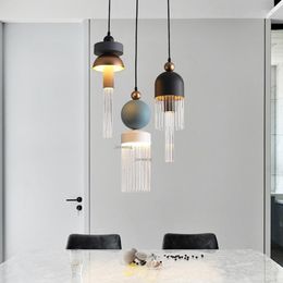 Lampes suspendues Nordic LED Lights Lampe suspendue en verre Loft Lighting Luminaires Restaurant Accessoire de cuisine de luxe