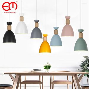 Suspension Lampes Nordic Light Led Luminaire Suspendu Cuisine Lampe Salle À Manger E27 Dinning Lights Bois