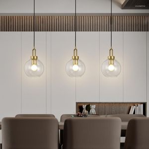 Hangende lampen Noordelijke licht luxe creatief restaurant kroonluchter coffeeshop melkthee studie glas kunst decoratieve lamp