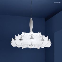 Lámparas colgantes, luces nórdicas, lámpara colgante de seda posmoderna para sala de estar, dormitorio, comedor, decoración del hogar, luminaria E27, lámpara colgante para Loft