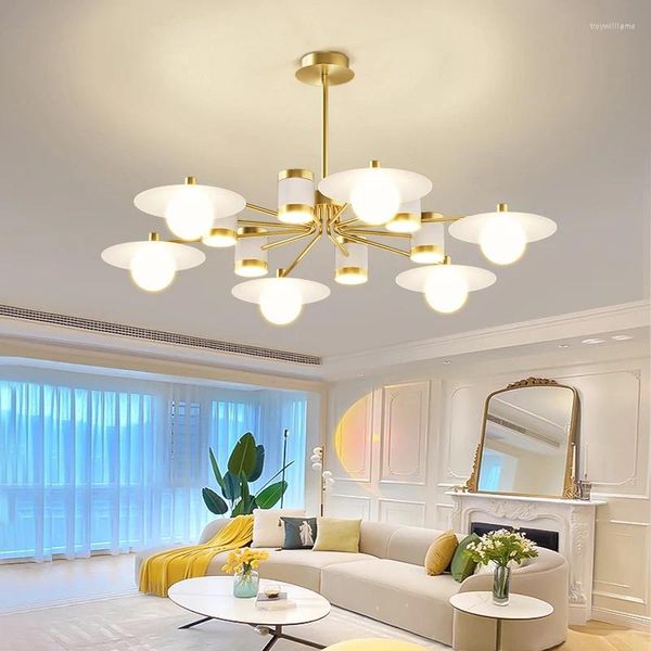 Lampes suspendues Nordic Salon Lustre Acrylique Boule Lumière Moderne Minimaliste LED Maison Pour Chambre Intérieur Luminaire