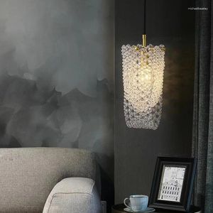 Hanglampen Nordic Armatuur Glans Kroonluchter Modern K9 Kristallen Licht Voor Woonkamer Eetkamer Slaapkamer Nachtkastje Bar Hangende Led-lamp