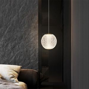 Hanglampen Noordelijke luxe kristal acryllichten eetkamer lamp Modern slaapkamer bedontwerp hangende lange lijnarmaturen