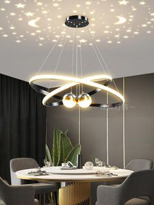 Lampes suspendues De Luxe Nordique Pour Salle À Manger Salon Chambre Boutique Éclairage Simple Moderne Ciel Étoilé Projection Plafond Lustre