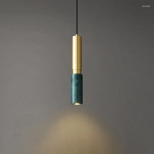 Lampes suspendues lampe suspendue en marbre nordique pour table à manger salon italien chevet blanc vert lumière décorative de luxe