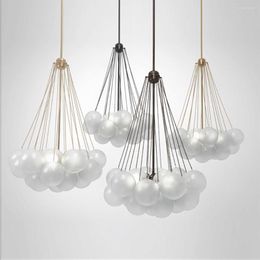 Hangende lampen Noordelijke minimalistische bubbelbalglas