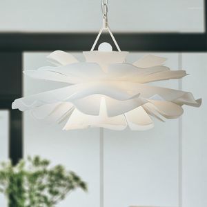 Hanglampen Noordelijke modern plafond ophangend E27 Wit acrylbloemlichten voor slaapkamer restaurant eettafel