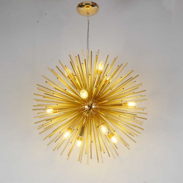 Lampes suspendues nordique moderne créatif lustre personnalisé doré Simple Restaurant chambre pissenlit boule lampe G230524