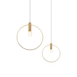 Lampes suspendues Design moderne nordique Simple circulaire lampe ronde lumière pour chambre chambre lampara De Techo ColgantePendant