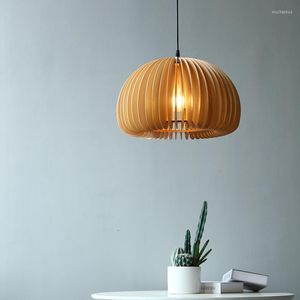 Hangende lampen Noordelijke moderne tuin houten verlichting woonkamer eettafel keuken gangpad bed decoratieve verlichting