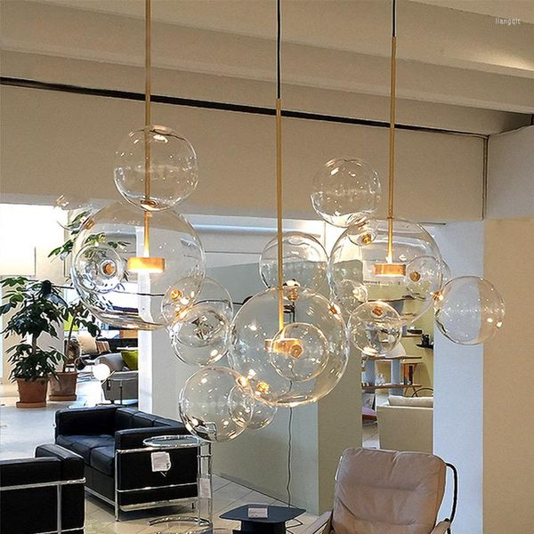 Lampes suspendues Nordic Modern Glass Bubble Led Lustre Bar Restaurant Cuisine Escalier Salon Chambre Grenier Luminaires