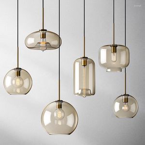 Hanglampen Nordic Moderne Opknoping Loft Glas Glans Licht Industriële Decor Armaturen E27/E26 Voor Keuken Restaurant Kroonluchters Lamp