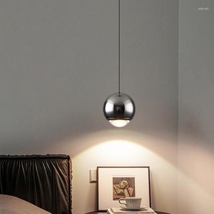 Lámparas colgantes, candelabro LED nórdico moderno, accesorios de iluminación para decoración de dormitorio, luz de cocina, lámpara colgante de lectura de estudio de oro cromado