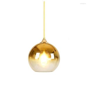 Hanglampen Nordic Moderne Eenvoudige Bal Gekleurde Glazen Kroonluchter Voor Eetkamer Keuken Eiland Decor Hangend E27 Licht