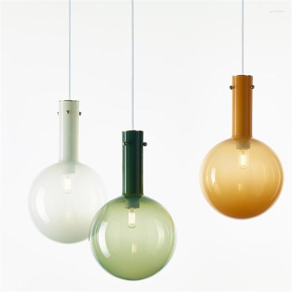Lampes suspendues nordique moderne vitrail ballon lumières chambre allée salon luxe décor unique suspendus luminaires de chevet