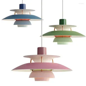 Hanglampen Scandinavisch veelkleurig licht voor eetkamertafel Deense aluminium plafondkroonluchter Hangarmatuur slaapkamer