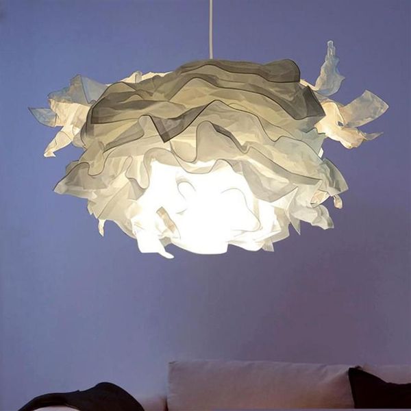 Lámparas colgantes Lámpara de flor de papel nórdico Casa creativa hecha a mano DIY colgante dormitorio restaurante lustre iluminación interior accesorio E27Pe2607