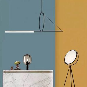 Hanger lampen Noordse postmoderne minimalistische geometrische restaurantbar kroonluchter creatieve persoonlijkheid eetkamer lange kroonluchter