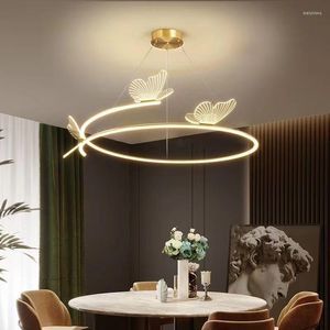 Lámparas colgantes Nordic Post-moderno Simple y ligero Lujo Mariposa Comedor Dormitorio 2023 Creativo