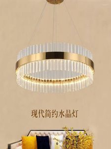 Lámparas colgantes Nordic Postmodern Chandelier Simple Living Room Dining Lamp Crystal LED Ring Dormitorio Estudio