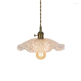 Hanglampen Noordelijke retro glazen lotus bladlamp eenvoudige eetkamer slaapkamer slaapkamer bedgang balkon erker raam hangend licht