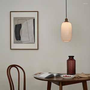 Hanglampen Nordic Retro Witte Jade Glazen Kroonluchter Woonkamer Bijzettafellamp Nachtlampjes