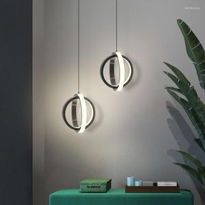 Lampes suspendues Nordic Simple Lustre de chevet 17w Personnalité créative moderne Ins Chambre Bar Restaurant LED