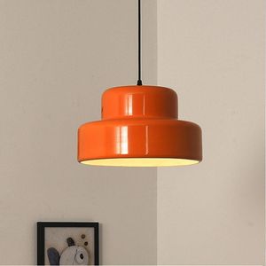 Hanger lampen Noordse eenvoudige dubbele laag oranje lamp bar eettafel el heldere lak kroonluchter