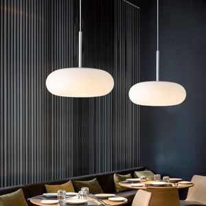 Lampes Suspendues Nordique Simple LED Lustre Moderne Lait Blanc Lampe Pour Chambre Salle À Manger Restaurant Suspendu Éclairage Décor HomePendant