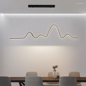 Lampes suspendues Nordic Simple Led Dimmable Lights Table à manger Mountain Design Hang Minimalism Suspend Indoor Home Decor Lampe Luminaires
