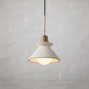 Lampes suspendues Nordic Single-Tête Lustre Ciment Chambre Chevet Simple Terrazzo Industriel Moderne Restaurant Bar Lumière