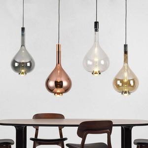 Lampes suspendues Nordic Single-Tête Géométrique Lustre Modèle Chambre Verre Café Salon De Thé Restaurant Bar Carré Éclairage Décoratif