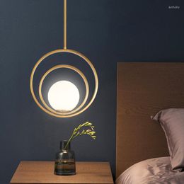 Hangende lampen Noordelijke single head ins eettafel balk eenvoudige roterende aardglazen bed artistieke creativiteit variabele vorm kroonluchter kroonluchter